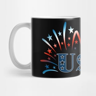 Beautiful Fireworks Patriotic July 4th USA Mug